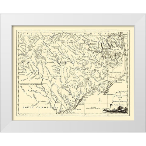 North Carolina -1779 White Modern Wood Framed Art Print by Unknown