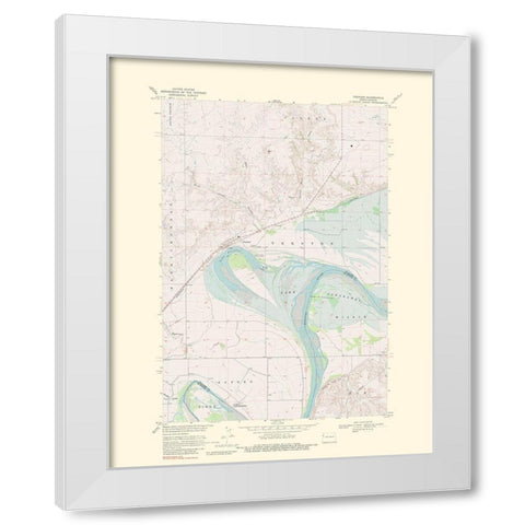 Trenton North Dakota Quad - USGS 1976 White Modern Wood Framed Art Print by USGS