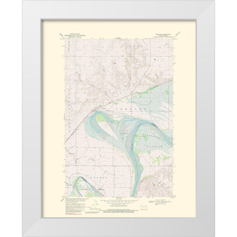 Trenton North Dakota Quad - USGS 1976 White Modern Wood Framed Art Print by USGS