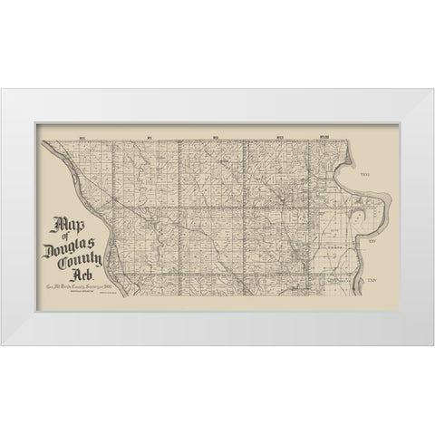 Douglas County Nebraska - McBride 1900  White Modern Wood Framed Art Print by McBride