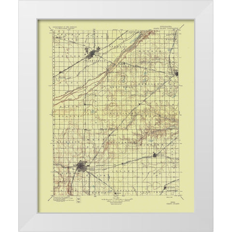 Grand Island Nebraska Quad - USGS 1897 White Modern Wood Framed Art Print by USGS