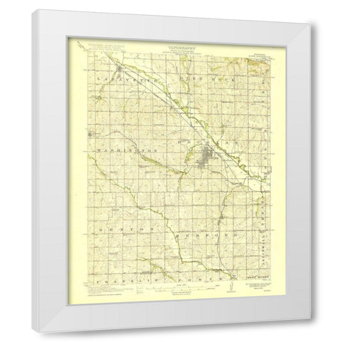 Howe Nebraska Quad - USGS 1915 White Modern Wood Framed Art Print by USGS