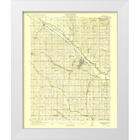Howe Nebraska Quad - USGS 1915 White Modern Wood Framed Art Print by USGS