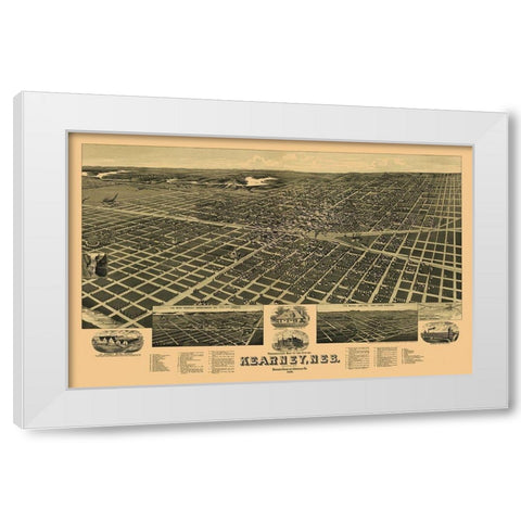 Kearney Nebraska - American Pub Co 1889 White Modern Wood Framed Art Print by American Pub Co