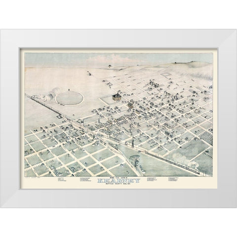 Kearney Nebraska - Koch 1881  White Modern Wood Framed Art Print by Koch