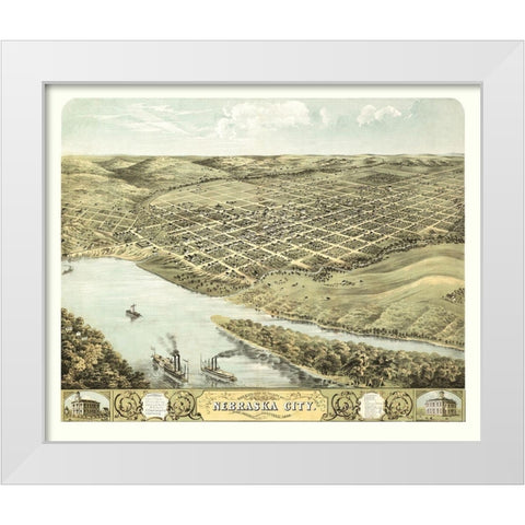 Nebraska City Nebraska - Ruger 1868 White Modern Wood Framed Art Print by Ruger