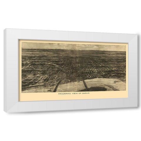 Omaha Nebraska - Bee 1906 White Modern Wood Framed Art Print by Bee