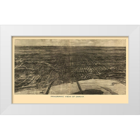 Omaha Nebraska - Bee 1906 White Modern Wood Framed Art Print by Bee