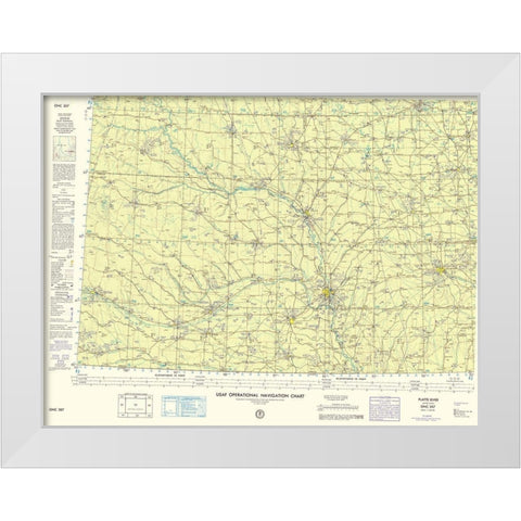 Platte River Nebraska Quad - USAF 1962 White Modern Wood Framed Art Print by USAF