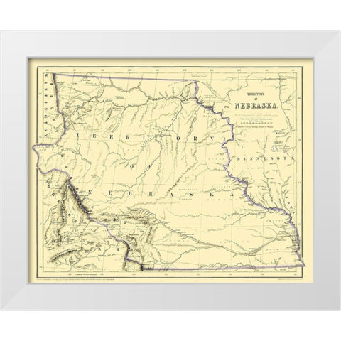 Nebraska Territory - Rogers 1857 White Modern Wood Framed Art Print by Rogers