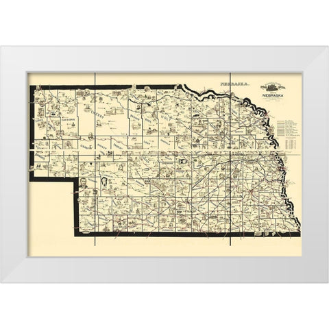 Transportation Routes - Mcewen 1897 White Modern Wood Framed Art Print by Mcewen