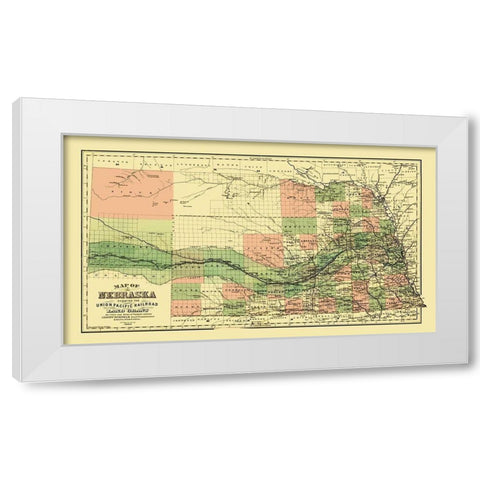 Union Pacific Railroad Land Grant - Page 1880 White Modern Wood Framed Art Print by Page