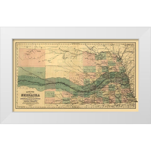 Nebraska - Page 1880  White Modern Wood Framed Art Print by Page
