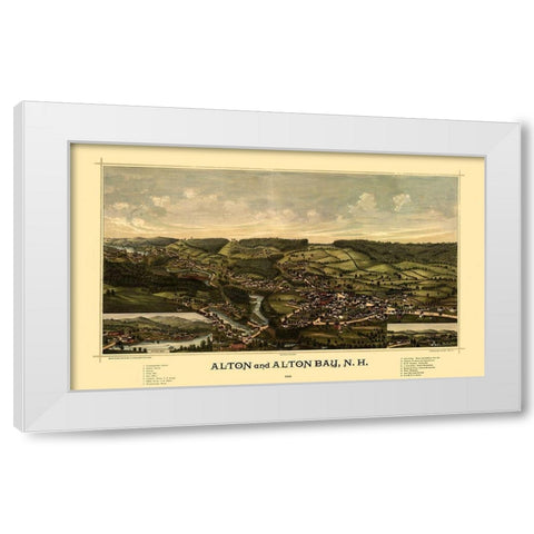 Alton Alton Falls New Hampshire - Norris 1888  White Modern Wood Framed Art Print by Norris
