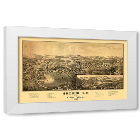 Antrim New Hampshire - Norris 1887  White Modern Wood Framed Art Print by Norris