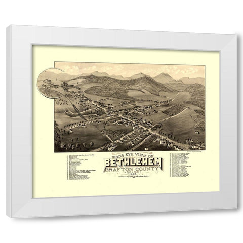 Bethlehem New Hampshire - Norris 1883  White Modern Wood Framed Art Print by Norris