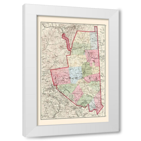 Carroll New Hampshire - Walling 1877 White Modern Wood Framed Art Print by Walling