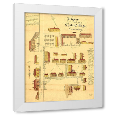 Canterbury New Hampshire - Foster 1849  White Modern Wood Framed Art Print by Foster