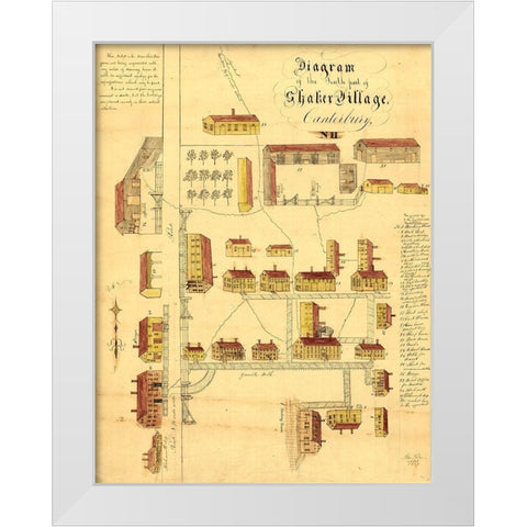 Canterbury New Hampshire - Foster 1849  White Modern Wood Framed Art Print by Foster