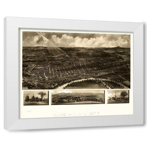 Concord New Hampshire - Poole 1899  White Modern Wood Framed Art Print by Poole