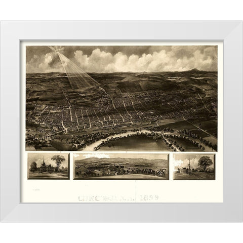 Concord New Hampshire - Poole 1899  White Modern Wood Framed Art Print by Poole