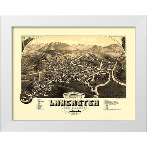 Lancaster New Hampshire - Beck 1883 White Modern Wood Framed Art Print by Beck
