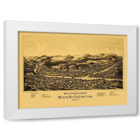 West Lebanon and White River Junction - Norris White Modern Wood Framed Art Print by Norris