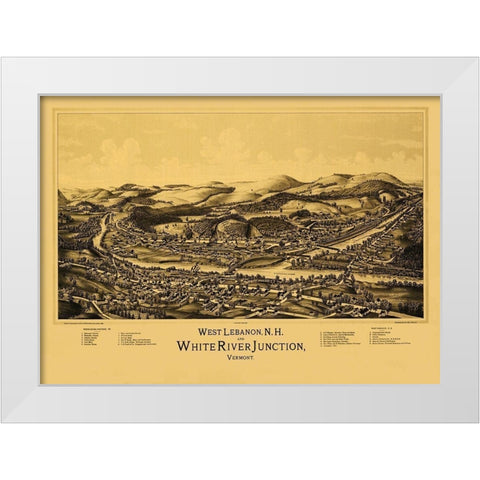 West Lebanon and White River Junction - Norris White Modern Wood Framed Art Print by Norris