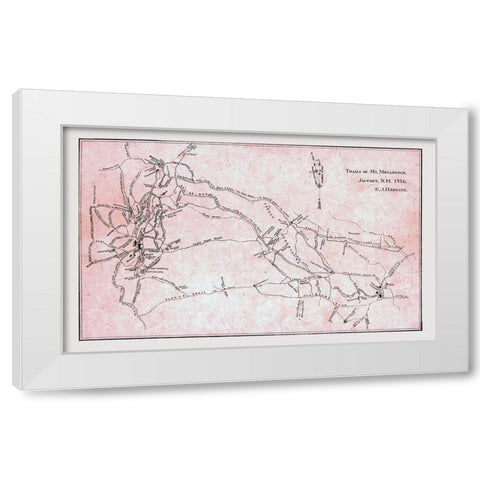 Monadnock New Hampshire - Harling 1916  White Modern Wood Framed Art Print by Harling