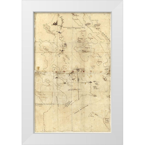 Portsmouth New Hampshire -1792 White Modern Wood Framed Art Print by Unknown