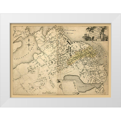 Portsmouth New Hampshire - Halen 1813  White Modern Wood Framed Art Print by Halen