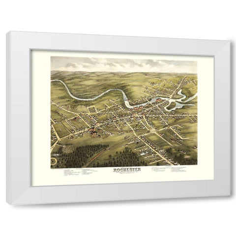 Rochester New Hampshire - Stoner 1877  White Modern Wood Framed Art Print by Stoner