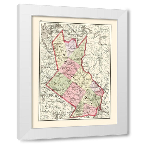Strafford New Hampshire - Walling 1877 White Modern Wood Framed Art Print by Walling