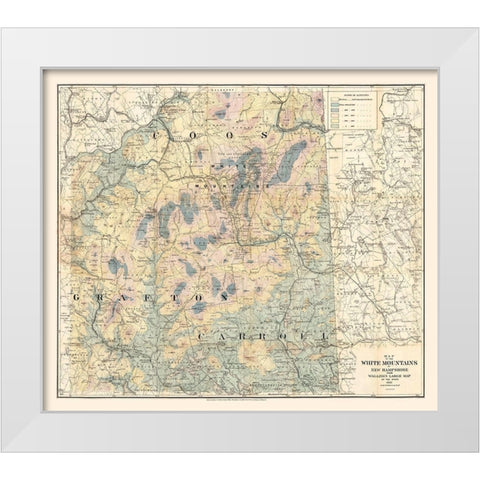New Hampshire White Mountains -1881 White Modern Wood Framed Art Print by Unknown