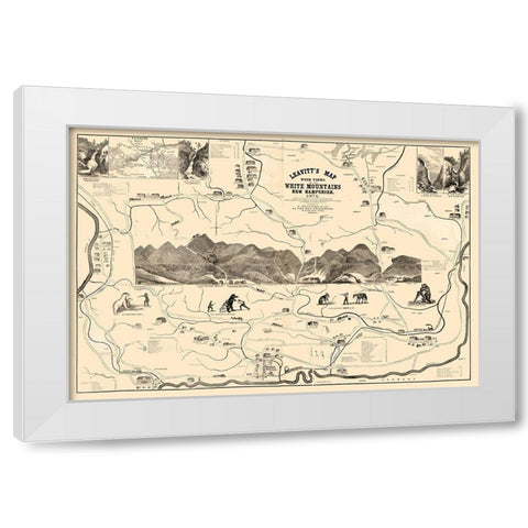 White Mountains New Hampshire - Leavitt 1871  White Modern Wood Framed Art Print by Leavitt