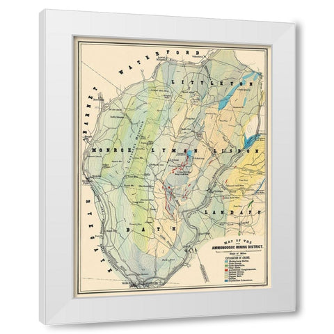 Ammonoosuc Mining District New Hampshire White Modern Wood Framed Art Print by Hitchcock