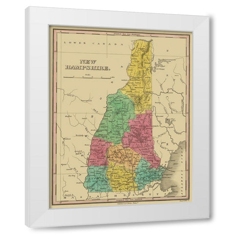 New Hampshire - Finley 1831 White Modern Wood Framed Art Print by Finley