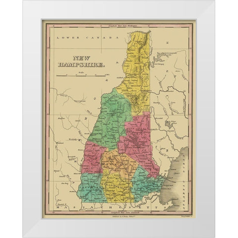New Hampshire - Finley 1831 White Modern Wood Framed Art Print by Finley
