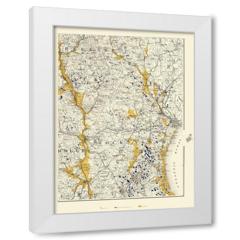 New Hampshire - Bien 1878 White Modern Wood Framed Art Print by Bien