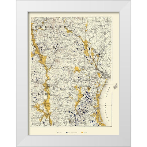 New Hampshire - Bien 1878 White Modern Wood Framed Art Print by Bien