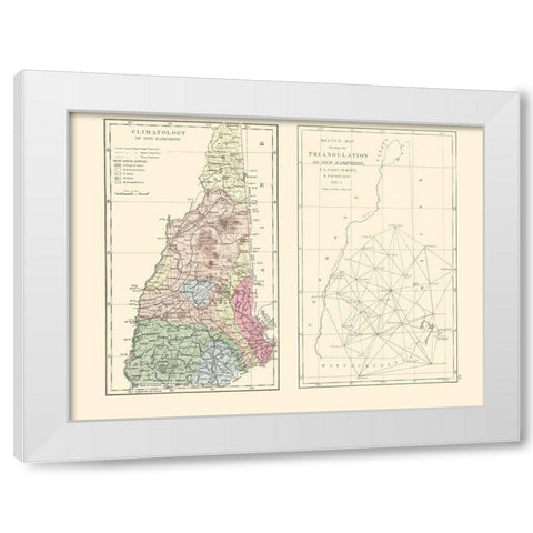 New Hampshire - Quimby 1871 White Modern Wood Framed Art Print by Quimby