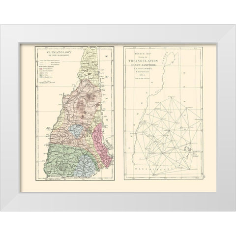 New Hampshire - Quimby 1871 White Modern Wood Framed Art Print by Quimby
