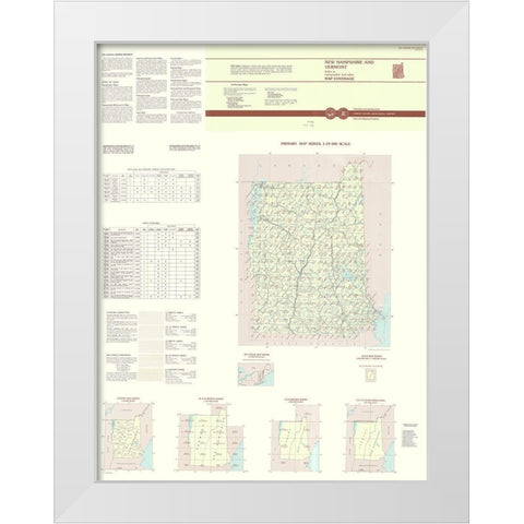 New Hampshire Vermont Quad - USGS 1993 White Modern Wood Framed Art Print by USGS