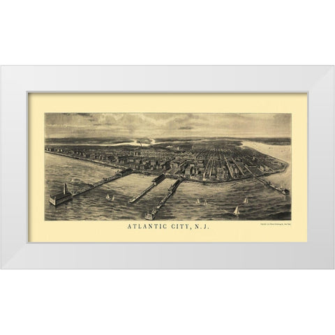 Atlantic City New Jersey - National Pub Co 1905 White Modern Wood Framed Art Print by National Pub Co