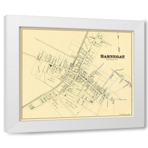 Barnegat New Jersey Landowner - Woolman 1878 White Modern Wood Framed Art Print by Woolman
