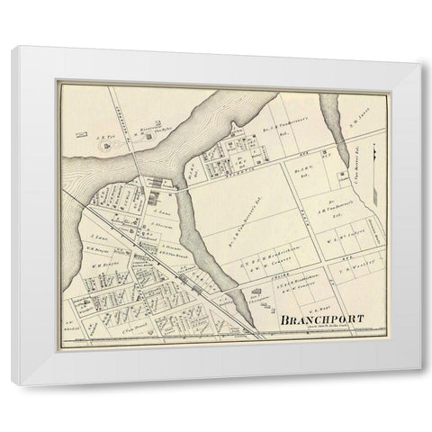 Branchport New Jersey Landowner - Woolman 1878 White Modern Wood Framed Art Print by Woolman