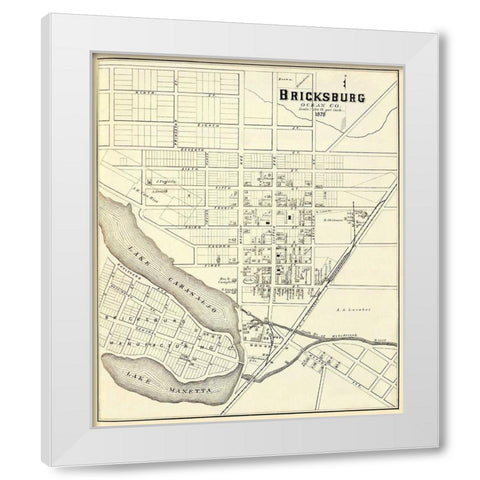 Bricksburg New Jersey Landowner - Woolman 1878 White Modern Wood Framed Art Print by Woolman