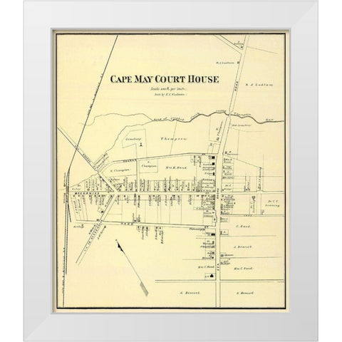 Cape May Court House New Jersey Landowner White Modern Wood Framed Art Print by Woolman