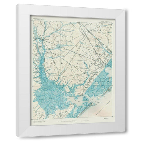 Great Egg Harbor New Jersey Quad - USGS 1890 White Modern Wood Framed Art Print by USGS