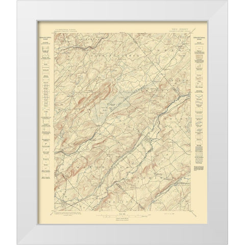 Hackettstown New Jersey Sheet - USGS 1898 White Modern Wood Framed Art Print by USGS